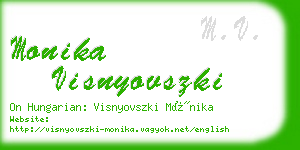 monika visnyovszki business card